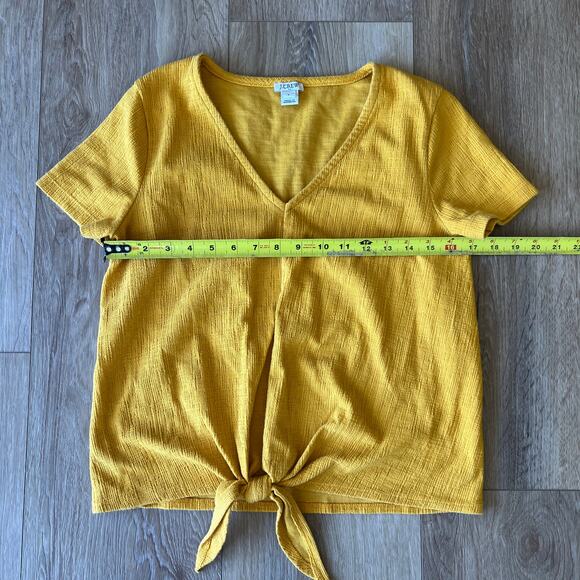 J.CREW Women's Texture & Thread V-Neck Modern Tie-Front Top Size S Golden Meadow - Picture 5 of 8